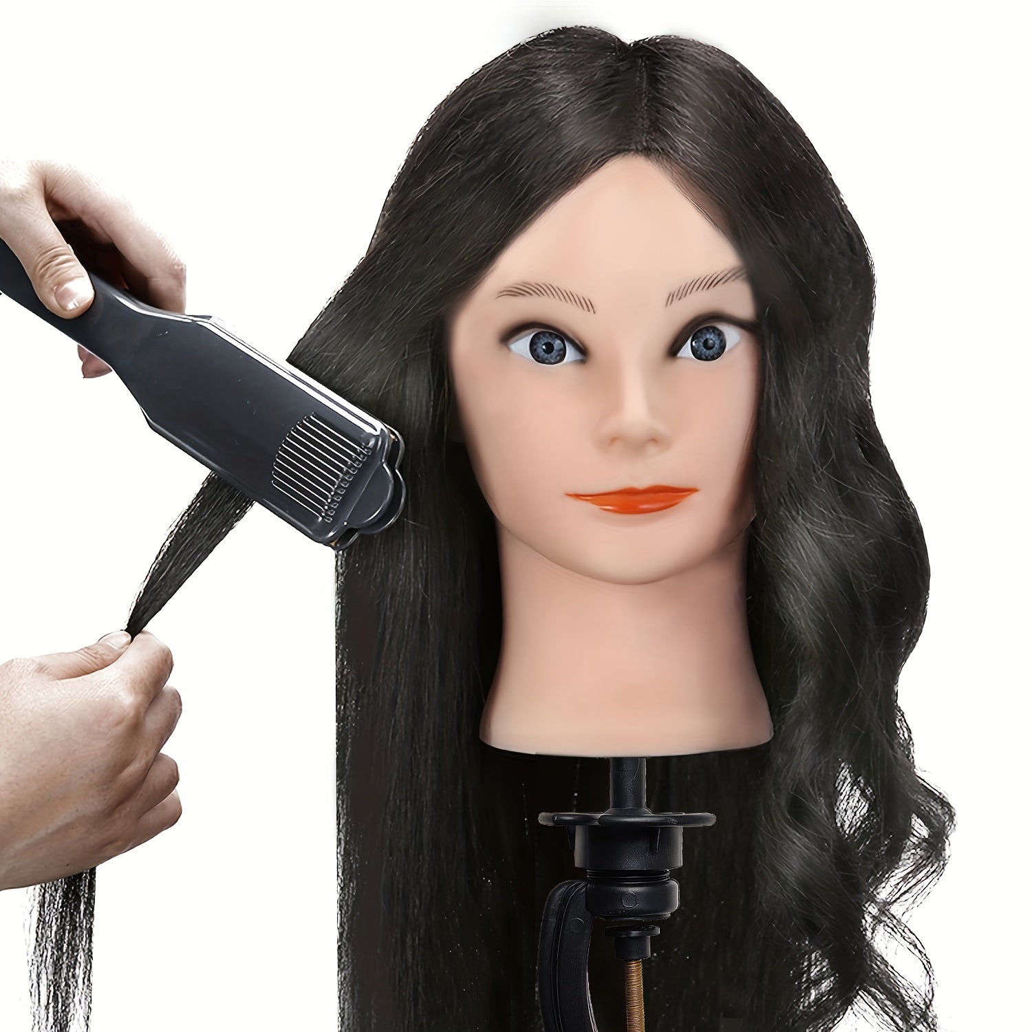 Long Straight Hair Mannequin Head for Hairdresser Training
