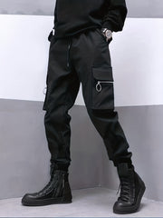 Men's Hip hop Zip Cargo Pants Jogger Pants
