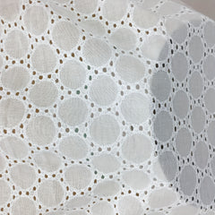 1pc Cotton Hollow Lace Wedding Dress Fabric Pure Embroidered Cloth 1m