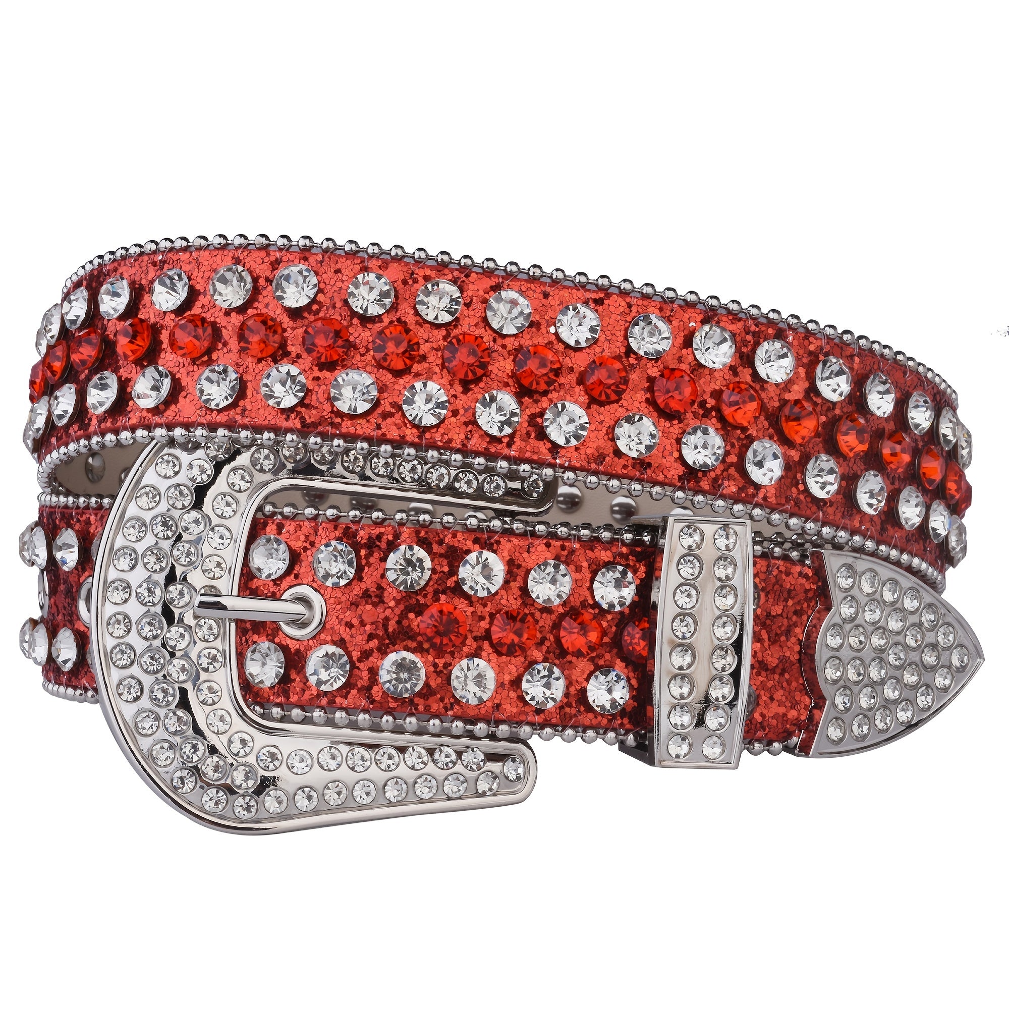 Glitter Rhinestone Belt for Women Western Style