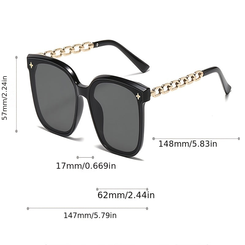 Square Polarized Sunglasses Metal Glasses UV400