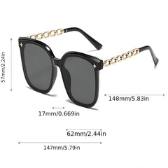 Square Polarized Sunglasses Metal Glasses UV400