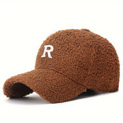 Winter Embroidery Letter Baseball Hat Warm Outdoor Cap