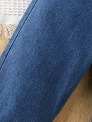 Baby Girls Wide Leg Denim Jeans With Pockets