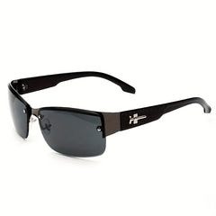Semi Rimless Sunglasses Gradient Lens Rhinestone Decor Eyewear