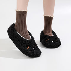 Cartoon Embroidered Fuzzy Bedroom Slippers for Women