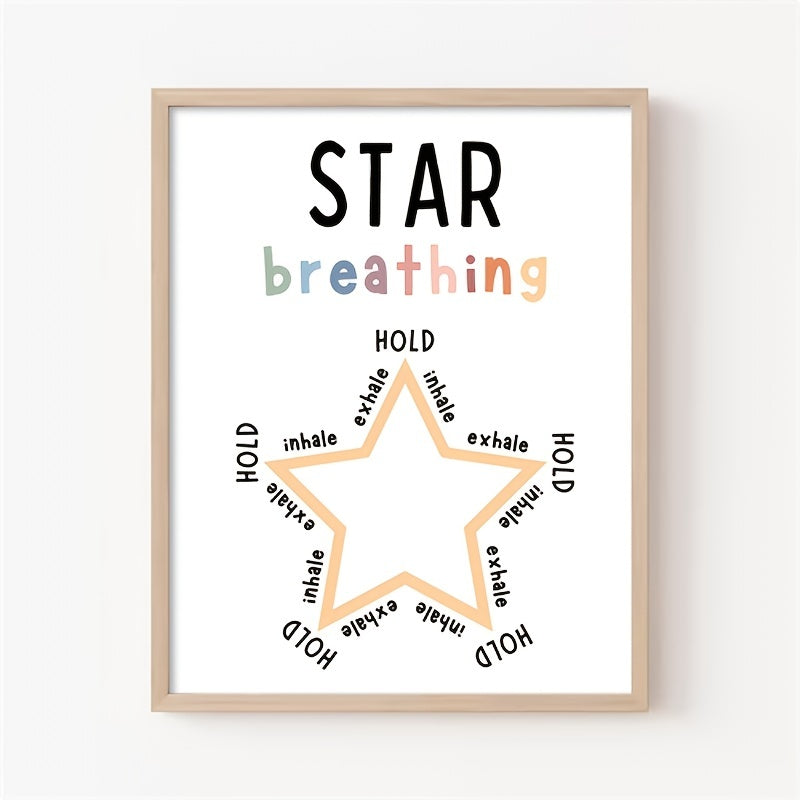 Star Breathing Poster Mindfulness Decor Therapy Office Mental Health School