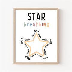 Star Breathing Poster Mindfulness Decor Therapy Office Mental Health School