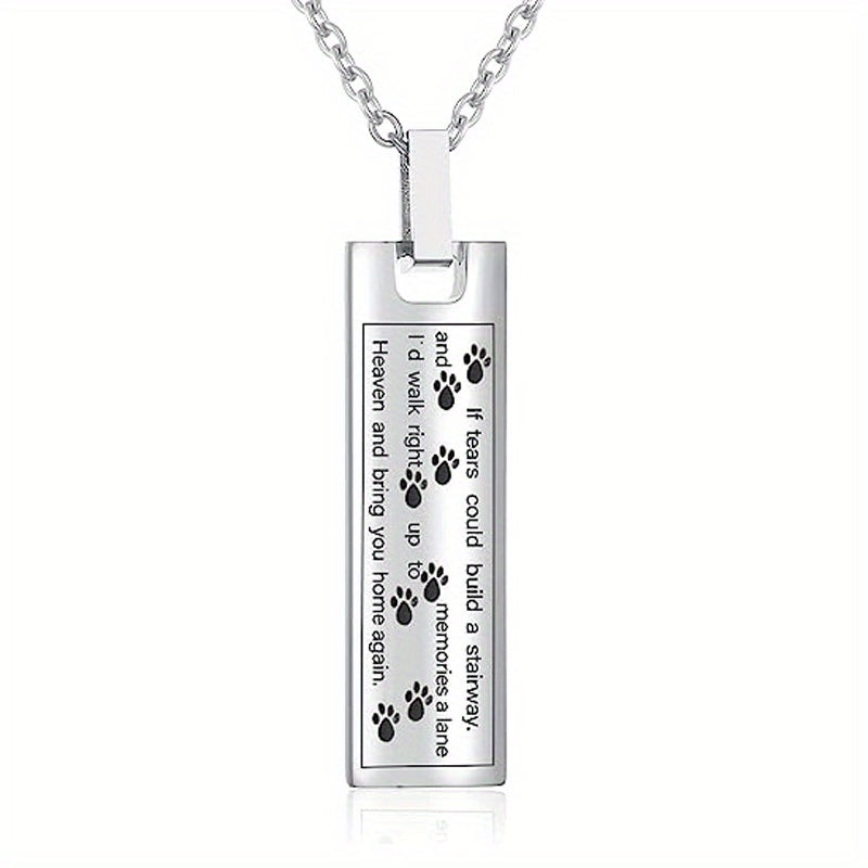 Paw Print Cremation Jewelry Necklace For Pet Ashes