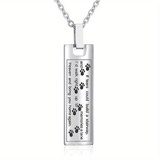 Paw Print Cremation Jewelry Necklace For Pet Ashes
