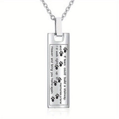 Paw Print Cremation Jewelry Necklace For Pet Ashes