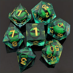 Dragon's Eye Liquid Core Resin Dice Set for RPG Games