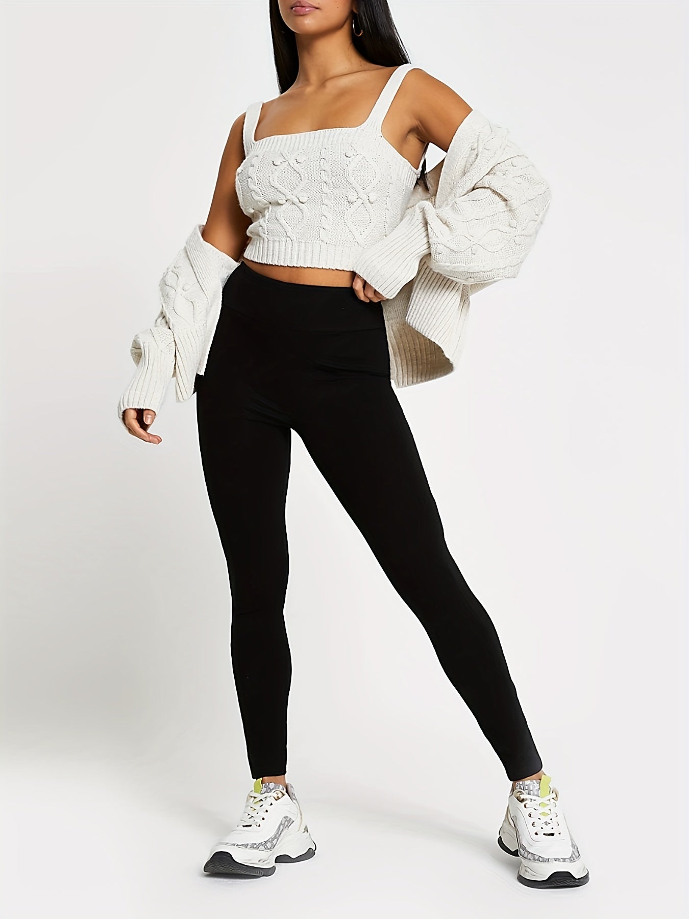High Waist Solid Yoga Leggings Slim Fitness Pants