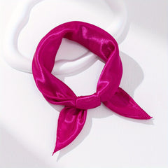 Plain Bandana Casual Silk Neckerchief Head Wrap Bag Handle Charm Holiday Accesso