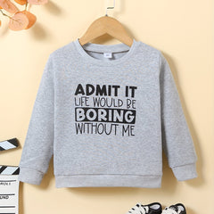 Kids Thermal Lined Sweatshirt Boys Crew Neck Top