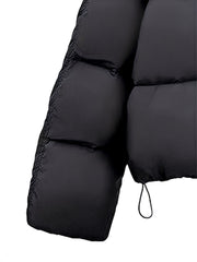Women's Solid Puffer Jacket w/ Hood for Winter Sports