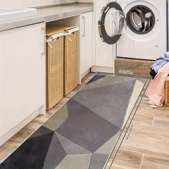 Distressed Woven Area Rug 96x304 Long Non-Slip Carpet