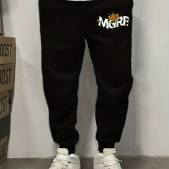 Stylish Letter Print Men's Sweatpants with Drawstring Jogger Pants