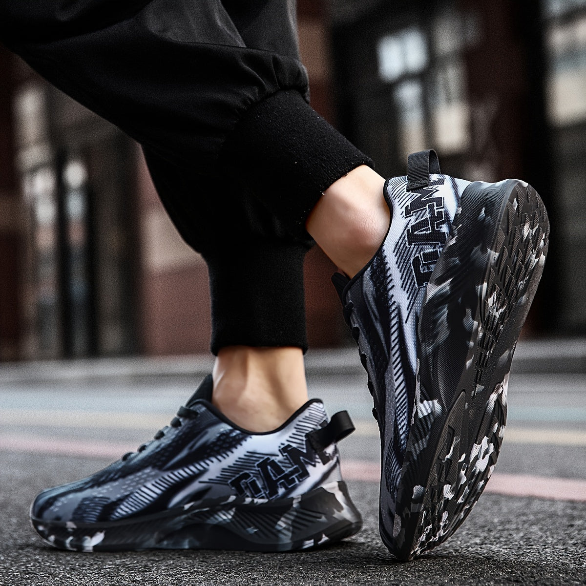 Men's Tie Dye Camo Lace Up Knit Sneakers