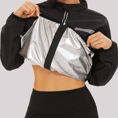 Long Sleeve Sauna Sweat Top Zipper Jacket Women's Activewear