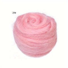 11 lb 50g Pink Felting Wool Fibre Felt Craft Toys DIY Needle Craft Mater