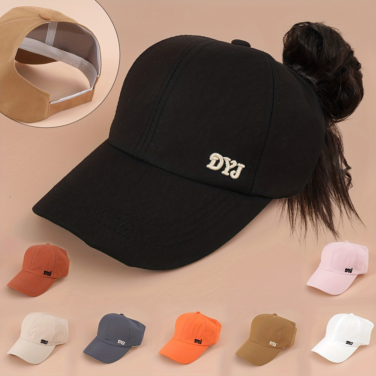 Backless Cap Women Baseball Cap Adjustable Sun Visor Hat