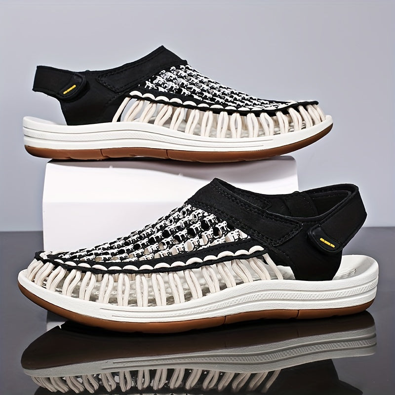 Men's Comfortable Woven Sandals Wear resistant Non Slip Beach Shoes