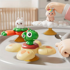 Colorful Suction Cup Spinner Toy Cartoon Animal Rotating Suction Cup Toy Green D