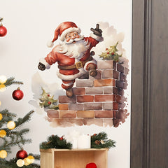 2pcs Christmas Wall Stickers Santa Claus Stickers Holiday Bedroom Decoration