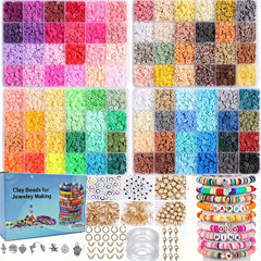 Polymer Clay Beads Charm Bracelet Making Kit - 96 Colors