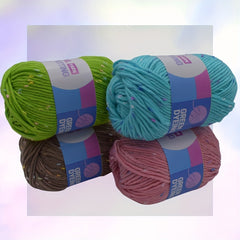 6pcs 50g Colorful Polka Dot Series Knitting Yarn For Shawl Sweater Scarf Gloves