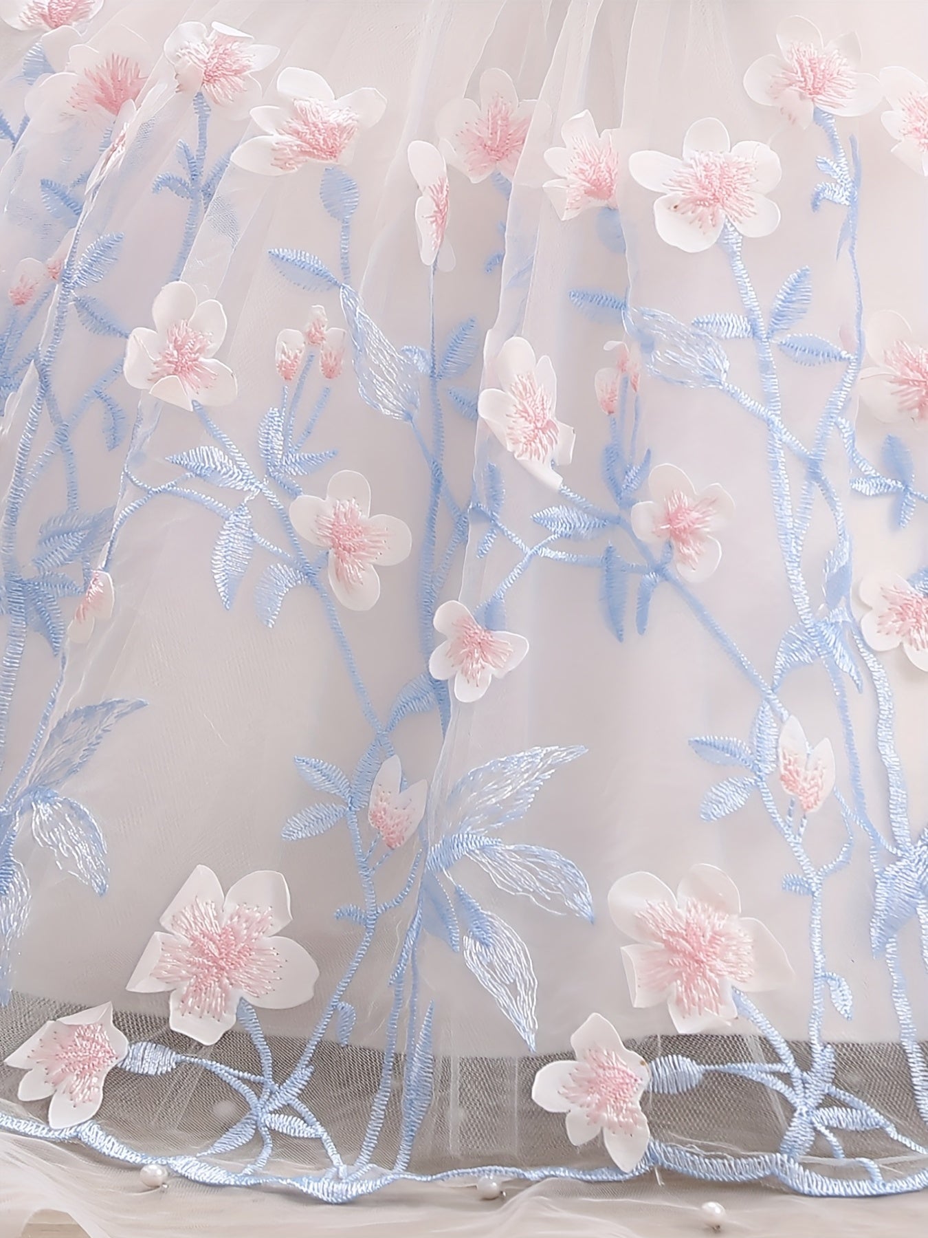 Baby Girls Floral Embroidery Sleeveless Dress