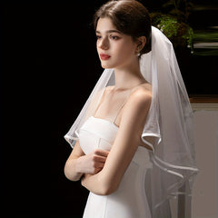 Romantic Short Wedding Veil for Women Hand Wash