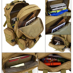 55L Camo Tactical Backpack for Camping Hiking Travel