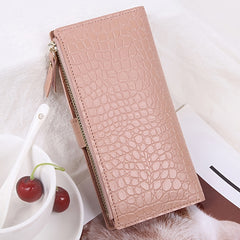 Bi Fold Long Wallet with Phone Pocket & Card Slots - Women's Faux Leather