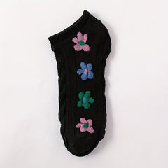 5 Pairs Floral Print Short Socks for Women