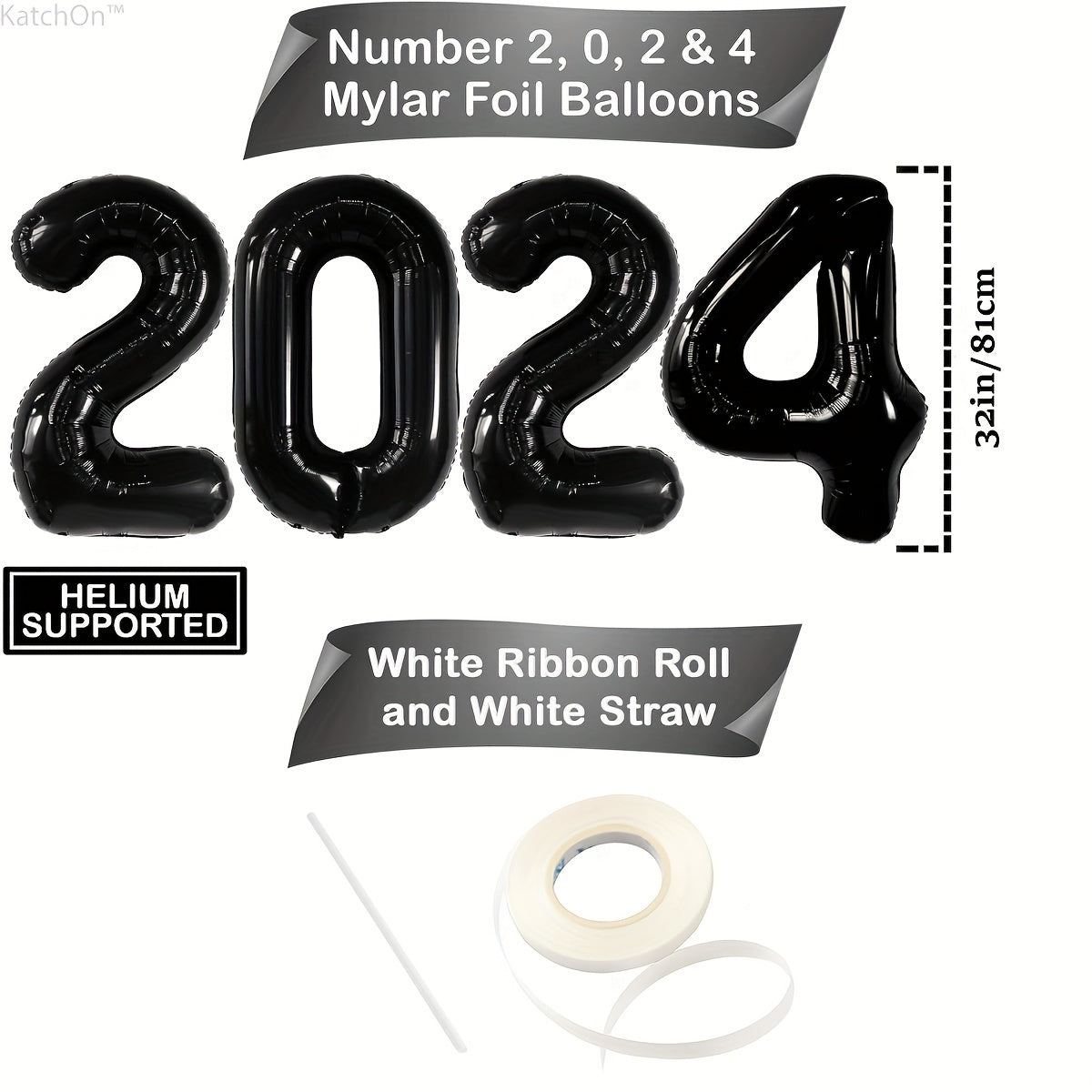 23pcs Year Theme Party Balloon Set Number Balloon Red Star Aluminum Film Balloon