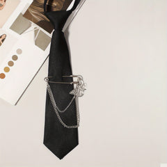 Butterfly Pin Brooch Necktie Casual Tie Pre tied Shirt Tie For Women