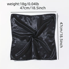 Plain Bandana Casual Silk Neckerchief Head Wrap Bag Handle Charm Holiday Accesso