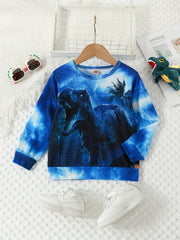 Boys' Printed Crew Neck Sweatshirt Lightening & Dinosaur