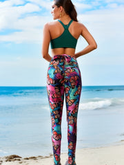 Butterfly Print High Waist Sports Leggings Stretch Butt Lifting Workout Pants