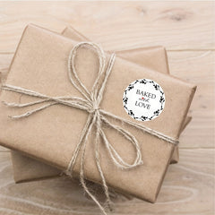 500pcs Round Baking With Love Sticker Dessert Sealing Label