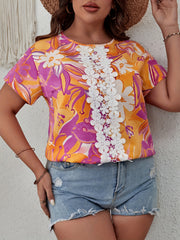 Casual Blouse Women's Plus Floral Print Top