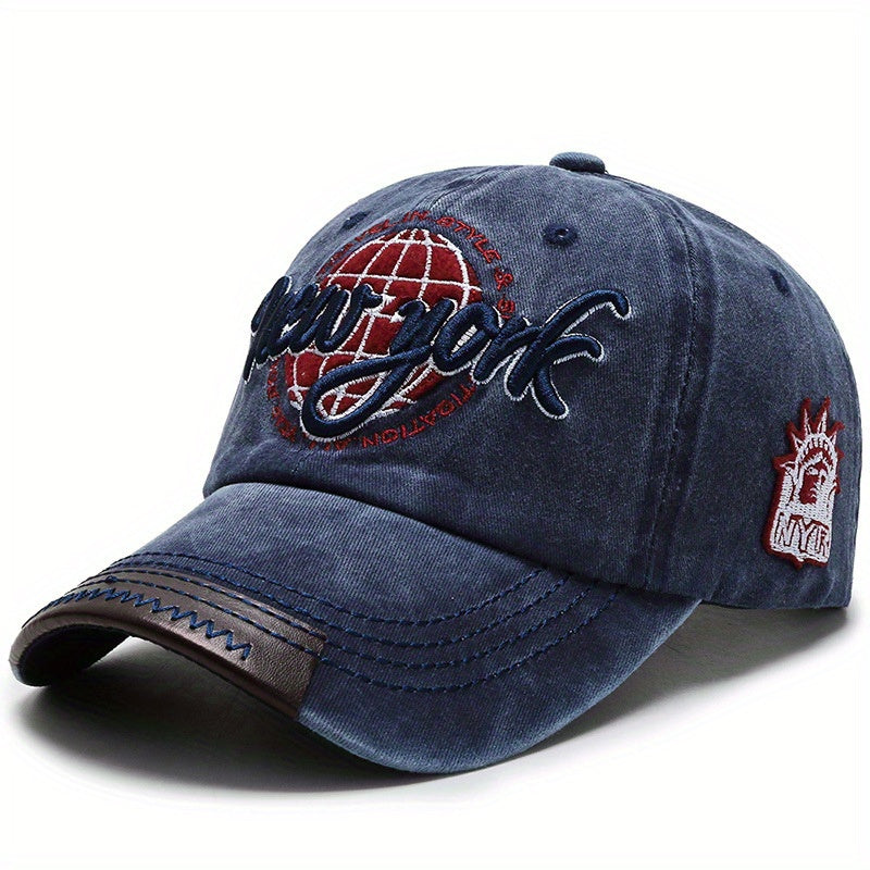 Distressed Letter Embroidery Baseball Cap for Men and Women