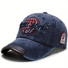 Distressed Letter Embroidery Baseball Cap for Men and Women
