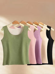 5 Pcs Seamless Thermal Underwear Top Soft Sleeveless Slim Fit Women's Lingerie