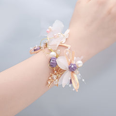Wedding Wrist Corsages Bridal Fabric Hand Flowers