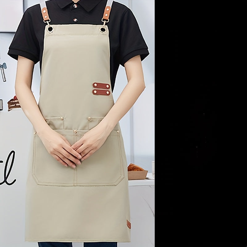 Canvas Waterproof Dining Apron With Pockets for Coffee Bars and Restaurants