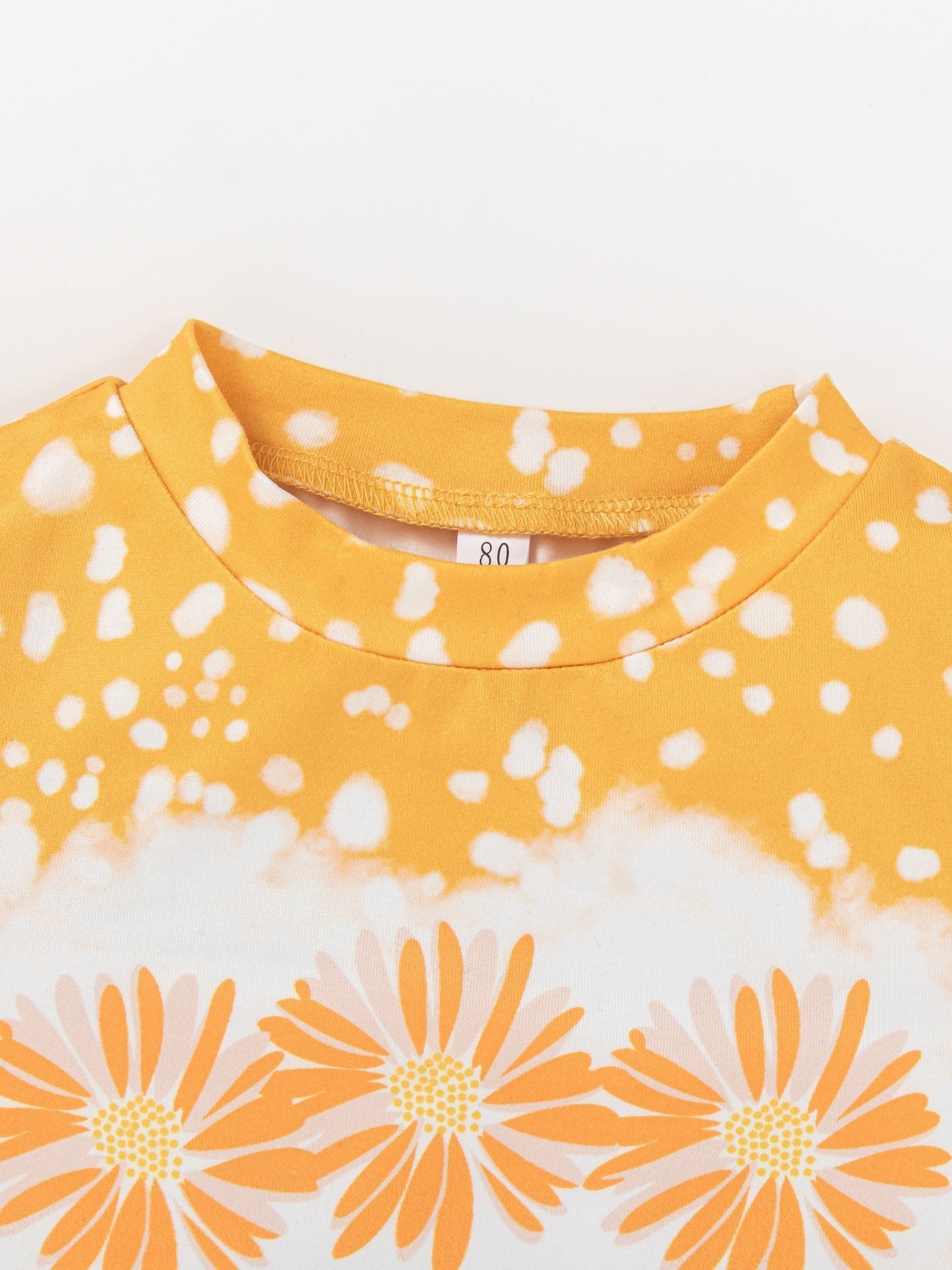 Baby Girls Sunshine Polka Dot Sunflowers Cotton T shirt Tees Tops