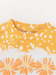 Baby Girls Sunshine Polka Dot Sunflowers Cotton T shirt Tees Tops